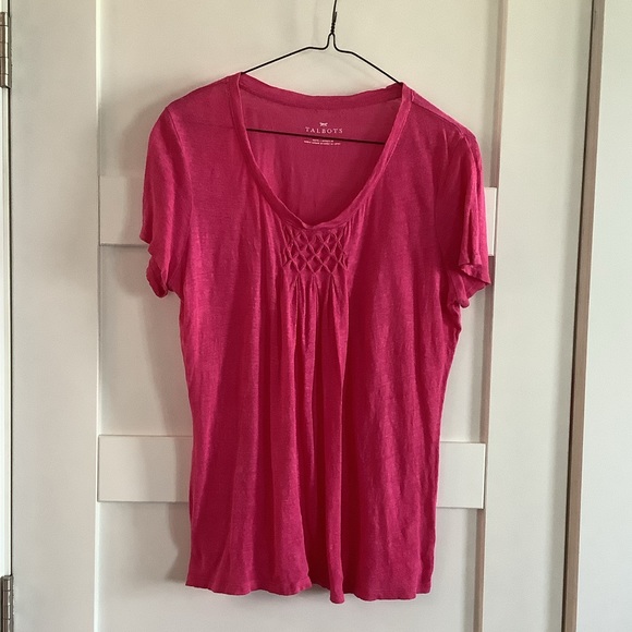 Talbots pink short sleeve top - Picture 1 of 2